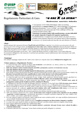 Regolamento 6 ORE PER LA SFIDA 2014 - Pit