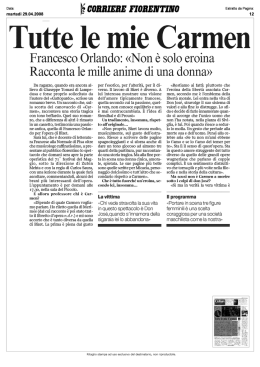 Tutte le mie Carmen - Sistema universitario pisano