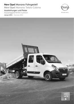 New Opel Movano Fahrgestell New Opel Movano Telaio Cabina