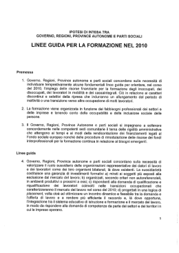 linee guida per la formazione nel 2010
