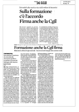 Accordo sulla formazione, firma anche la CGIL
