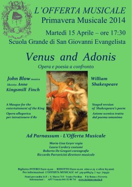 Venus and Adonis - l`Offerta Musicale