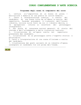 Programma del corso - Conservatorio di Musica "Alfredo Casella"