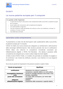Unit&agrave; 6 La nuova patente europea per il computer