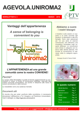 new entry - Universit&agrave; degli Studi di Roma "Tor Vergata"