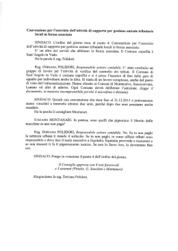 Convenzione per l`esercizio dell`attività di supporto per gestione