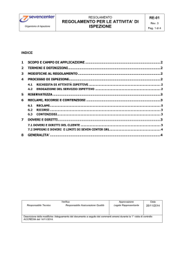 regolamento per le attivita` di ispezione