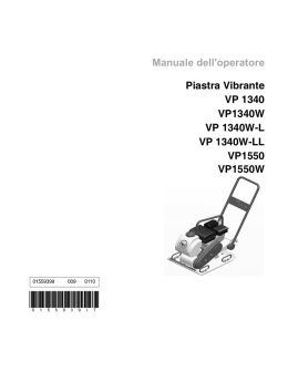 Manuale dell`operatore Piastra Vibrante VP 1340 VP1340W VP