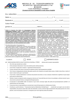 Modello di tesseramento Minori.
