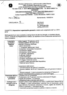 Circolare Disposizioni organizzative generali.