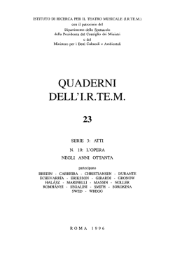 Il teatro musicale in Italia fra il 1980 e il 1990