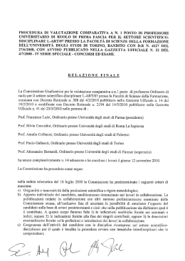 Esito valutazione - Università di Torino