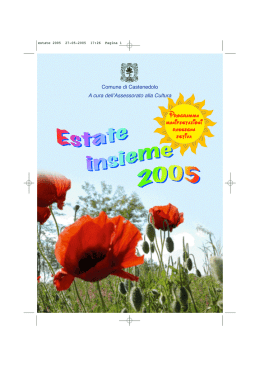 Programma m a n i f e s t a z i o n i rassegna e s t i v a