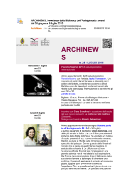 Archinews n°23 - Biblioteca dell`Archiginnasio
