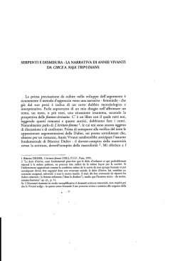 SERPENTI E DISMISURA : LA NARRATIVA Dl ANNIE VIVANTI DA