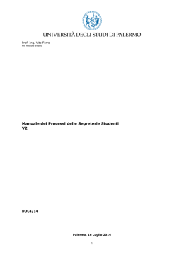 Manuale dei Processi delle Segreterie Studenti