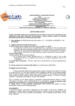 Disciplinare gara pubblicità AMTAB SERVIZIO Spa Pag. 1 Azienda