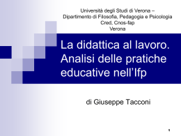 La didattica al lavoro - slide lezioni - Scienze Umane