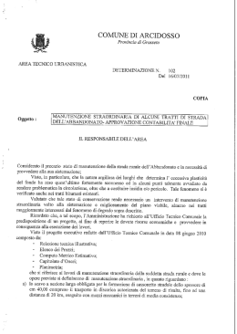 Secondo intervento - Determina n° 102 del 16/07/2011