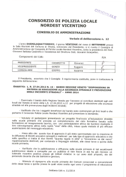 del cda. n. 12 - Consorzio Polizia Locale NordEst Vicentino