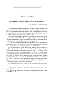 Matematica e bellezza, bellezza della Matematica