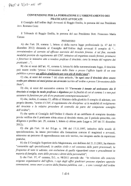 convenzione per la formazione e l`orientamento dei praticanti avvocati