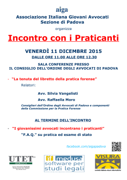 AIGA Padova Incontro praticanti tenuta libretto 11.12.2015