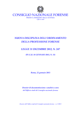 Dossier 1/2013 - Consiglio Nazionale Forense