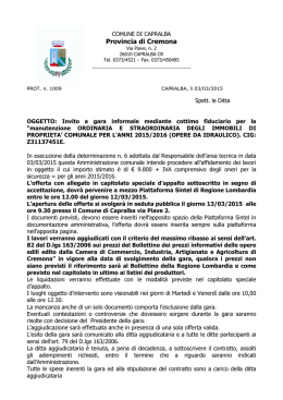 gara informale mediante cottimo fiduciario per la