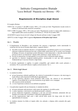 Regolamento di disciplina 2008 - Istituto Comprensivo "Belludi"