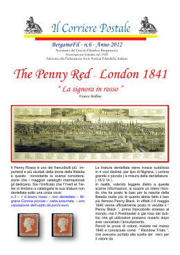 The Penny Red - London 1841 - Circolo Filatelico Bergamasco