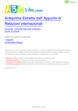 Anteprima Estratta dall` Appunto di Relazioni internazionali