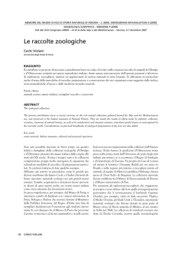 Le raccolte zoologiche - ANMS - Associazione Nazionale Musei