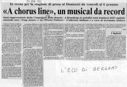 A chorus lime», un musical da record