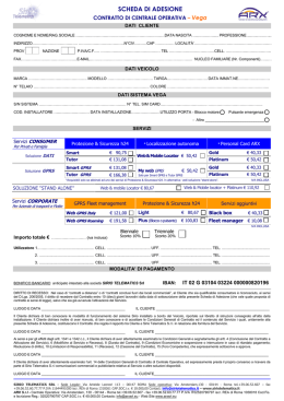 dati cliente - Sirio Telematics