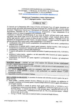 Avviso selezione TI impiegato tecnico codice tec