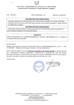 Patto Educativo di Corresponsabilità Scuola
