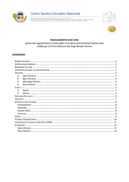 Regolamento Disc Dog DOG