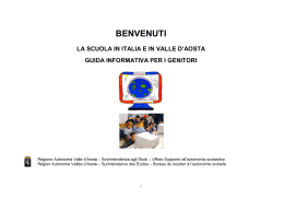 BENVENUTI - La scuola in Italia e in Valle d`Aosta