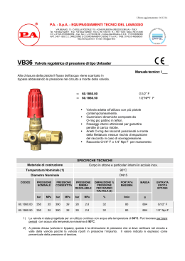 VB36 Valvola regolatrice di pressione di tipo Unloader