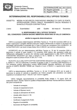 di Valle Camonica Nr. Registro generale 57