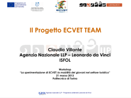 Il Progetto ECVET TEAM - Programma Leonardo da Vinci