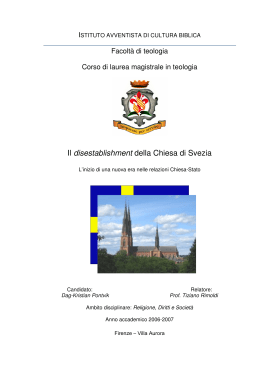 Il disestablishment della Chiesa di Svezia