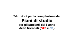 Piani di studio - Dipartimento di Psicologia