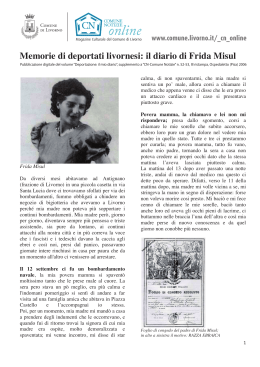 Memorie di deportati livornesi: il diario di Frida Misul