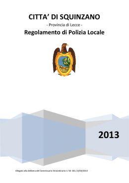 Regolamento Polizia Locale