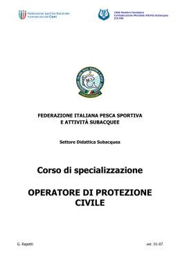 Corso Operatore di Protezione Civile
