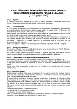 Corso di laurea in Scienze della Formazione primaria