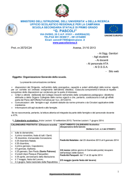 Organizzazione generale della scuola