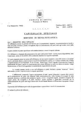 Servizio mensa scolastica ad alunni ed